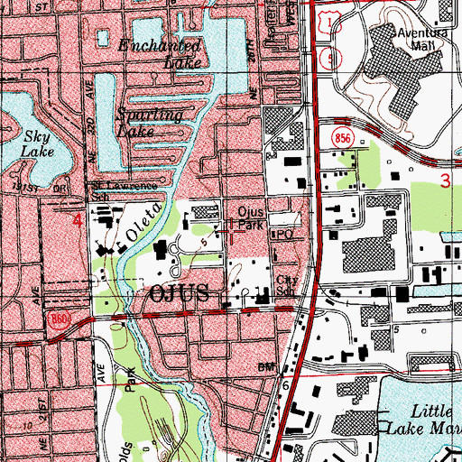 Topographic Map of Regents Park at Aventura, FL