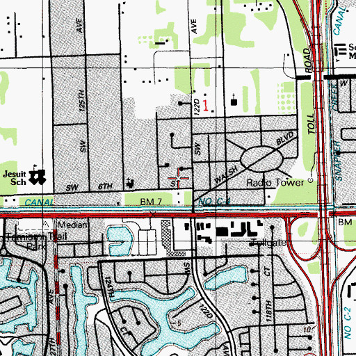 Topographic Map of Religiosas Teatinas Day Care Center, FL