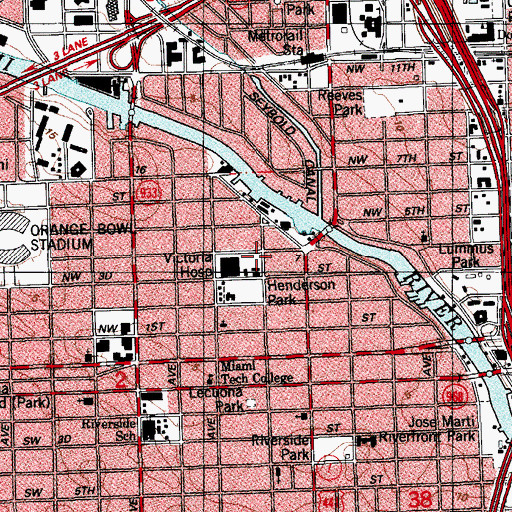 Topographic Map of Riverside Care Center, FL