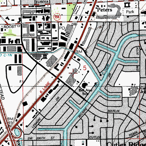 Topographic Map of Point Royale Shopping Center, FL