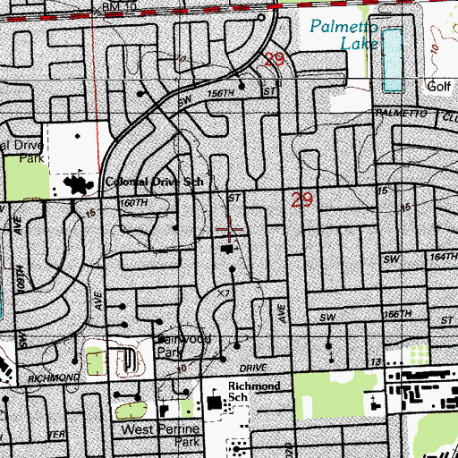 Topographic Map of Palmetto Community Covenant Preschool, FL