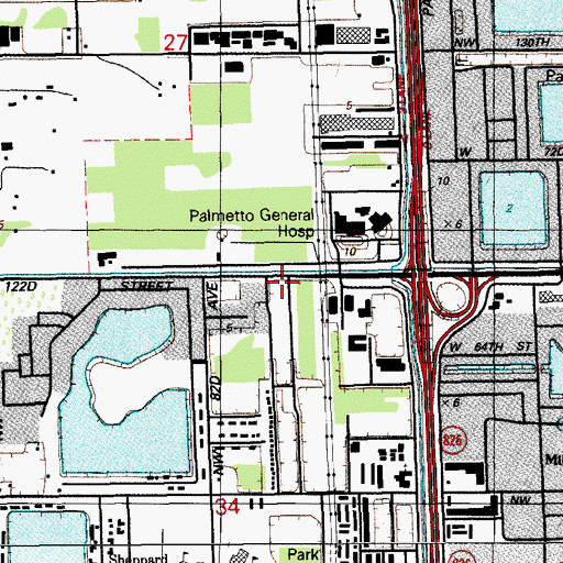 Topographic Map of Palmetto Health Center, FL
