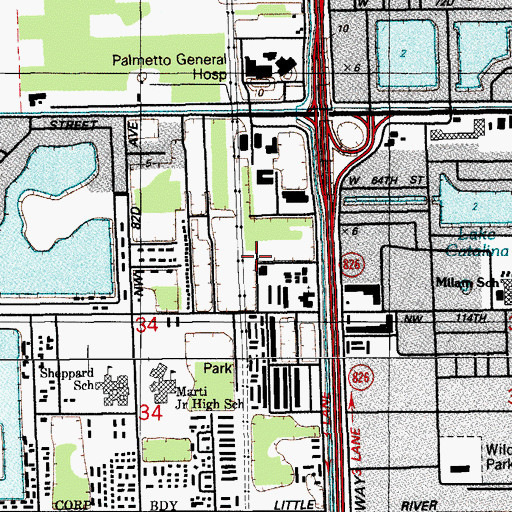Topographic Map of Paradise Christian School, FL