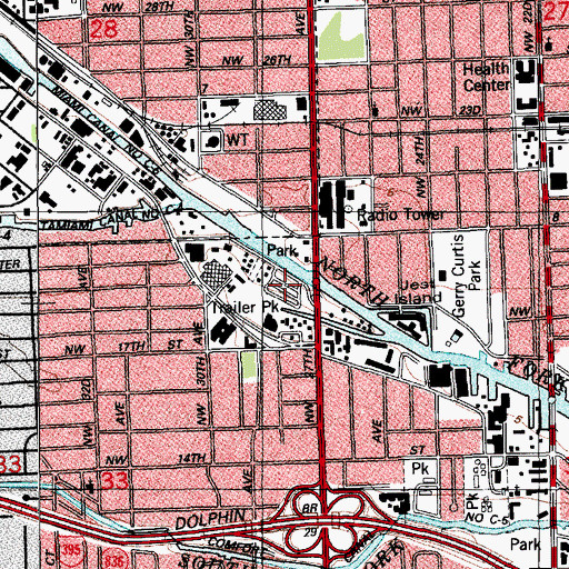 Topographic Map of Paradise Trailer Park, FL