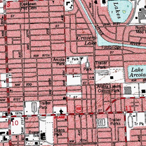 Topographic Map of Parkside Mobile Home Park, FL