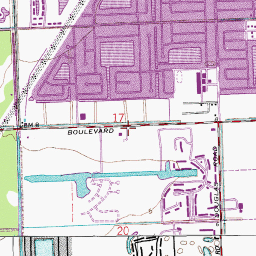 Topographic Map of Pembroke Pines Police Department, FL
