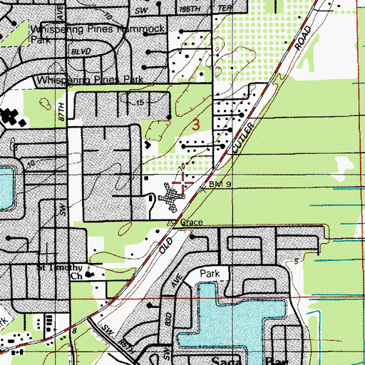 Topographic Map of Perdue Medical Center, FL