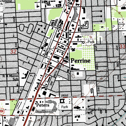 Topographic Map of Perrine Fire Station, FL