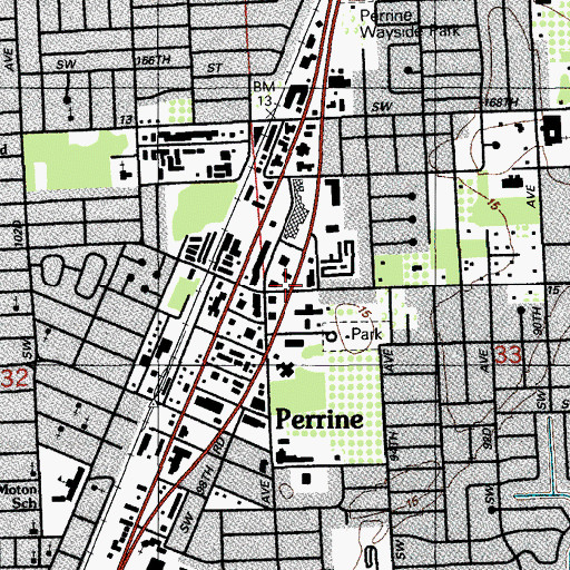 Topographic Map of Perrine Seventh Day Adventist School, FL