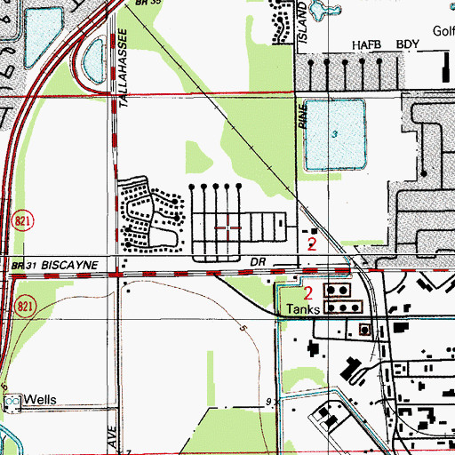 Topographic Map of Pine Isle Mobile Home Park, FL