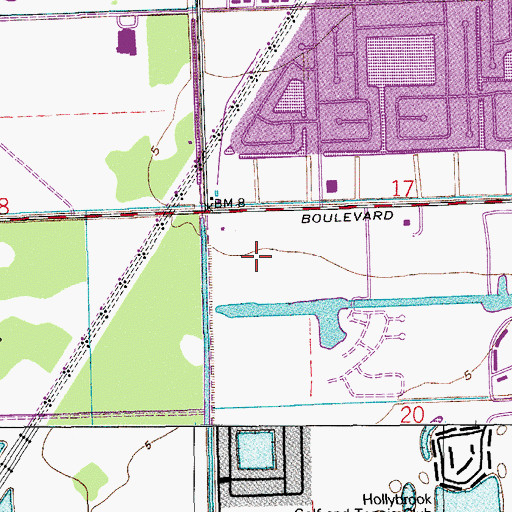 Topographic Map of Pine Lakes City Hall, FL