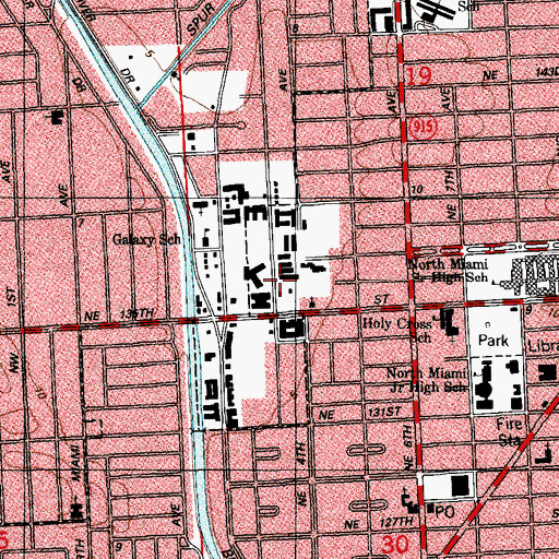 Topographic Map of Pinecrest Convalescent Home, FL