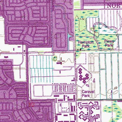 Topographic Map of Pinewood Elementary School, FL