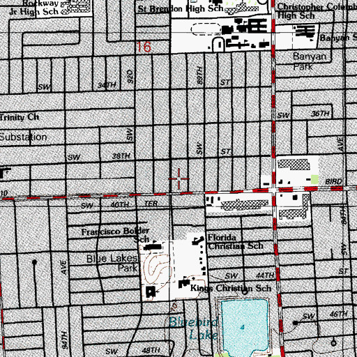 Topographic Map of Pioneer Park, FL