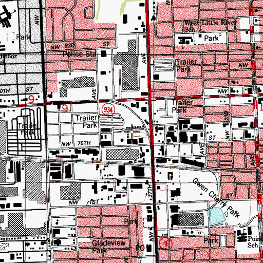 Topographic Map of Palm Lake Trailer Court, FL