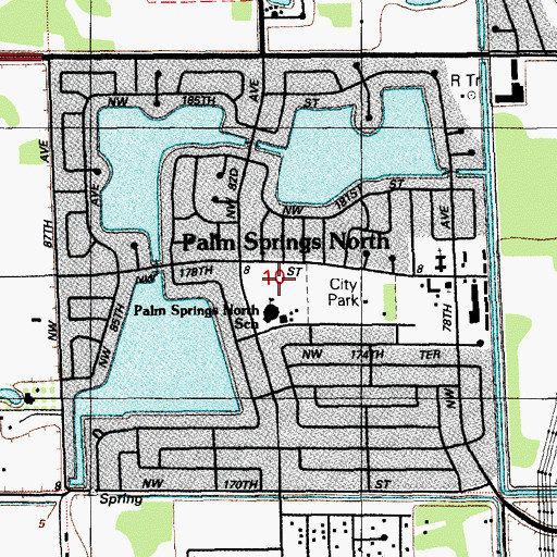 Topographic Map of Palm Springs North Elementary School, FL