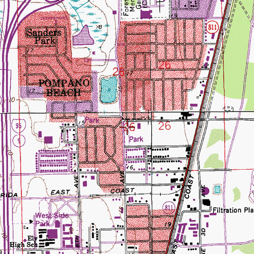 Topographic Map of Northwest Branch Library, FL