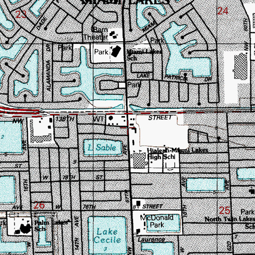 Topographic Map of Northwest Spanish Baptist Child Care, FL