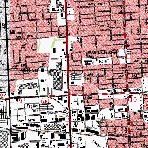 Topographic Map of Northwest Trailer Park, FL