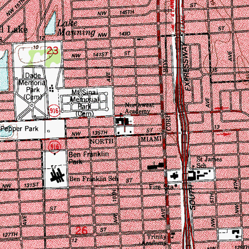 Topographic Map of Northwood Baptist Church Day Care Center, FL