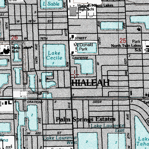 Topographic Map of Nuestra Senora De Lourdes Nursery School, FL