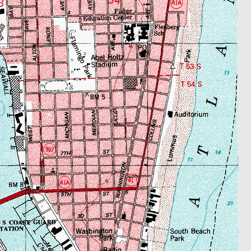 Topographic Map of Oceanside Extended Care Center, FL