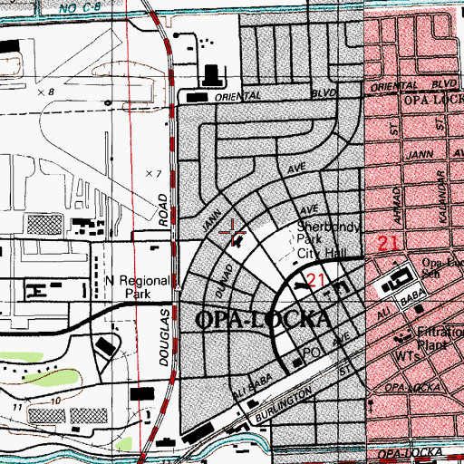 Topographic Map of Opa Locka Head Start, FL