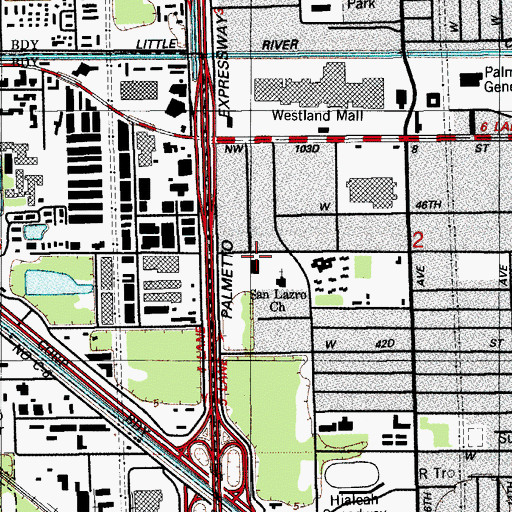 Topographic Map of Our Lady of Charity Private School, FL