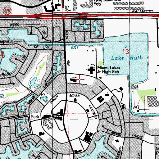 Topographic Map of Our Lady of the Lakes School, FL