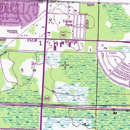 Topographic Map of Palm Beach Lakes High School, FL