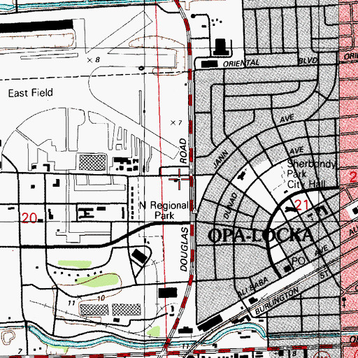 Topographic Map of North Regional Recreation Center, FL