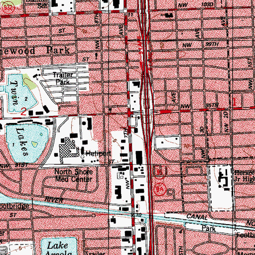 Topographic Map of North Shore Nursing Home, FL