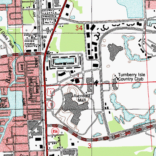 Topographic Map of Northeast Library, FL