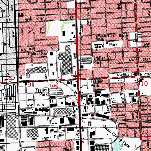 Topographic Map of Northside Shopping Center, FL