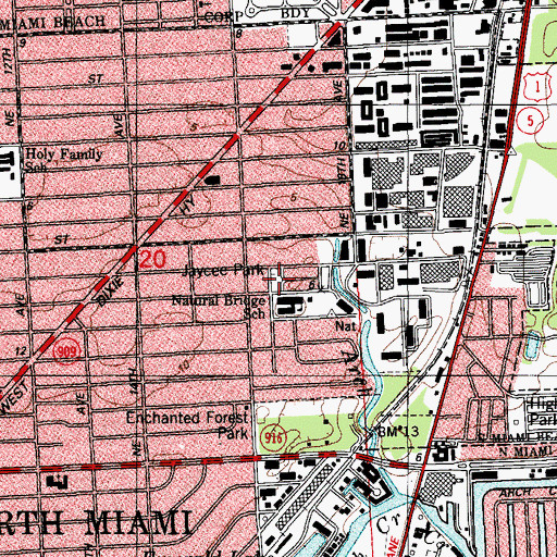 Topographic Map of Natural Bridge Head Start, FL