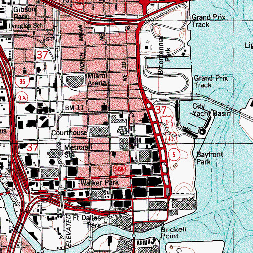 Topographic Map of New World School of the Arts, FL