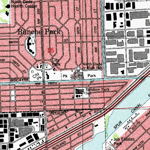 Topographic Map of North Dade Center for Modern Languages, FL