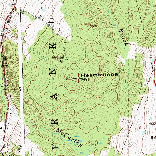 Topographic Map of Hearthstone Hill, CT