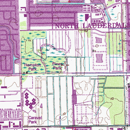 Topographic Map of North Lauderdale Fire Station, FL