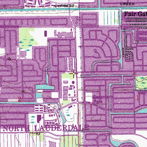 Topographic Map of Broward County Sheriff's Office District 15 North Lauderdale, FL