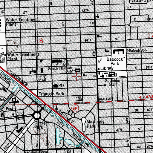 Topographic Map of Nana's Day Care Center, FL