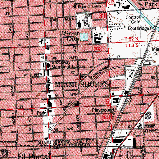 Topographic Map of Miami Shores Community Church Day Care Center, FL