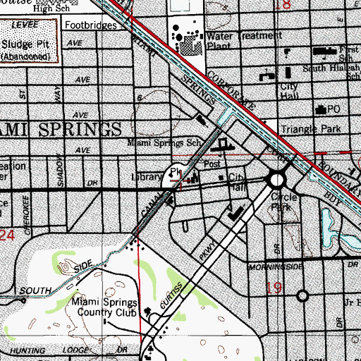 Topographic Map of Miami Springs Baptist Church Kindergarten, FL