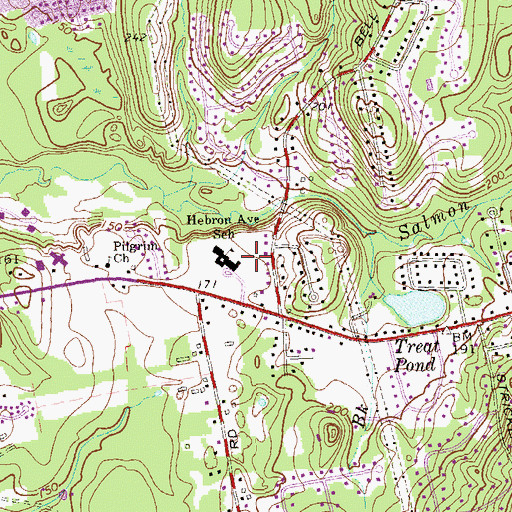 Topographic Map of Hebron Avenue Elementary School, CT
