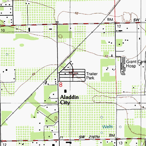 Topographic Map of Miami-Everglades Kampground, FL