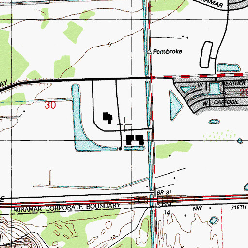 Topographic Map of Miramar Park Chamber of Commerce, FL