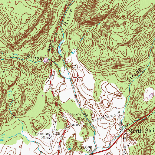 Topographic Map of Hedge Brook, CT