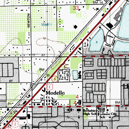 Topographic Map of Modello Head Start & Child Care Center, FL