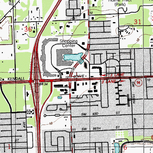 Topographic Map of Montessori School of Kendall, FL