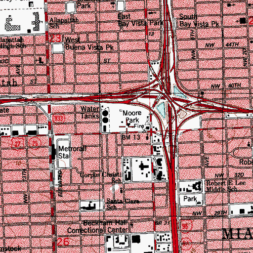 Topographic Map of Moore Park Day Care Center, FL
